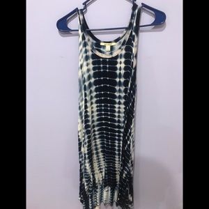 Blue and White Tie-Dye High Low dress